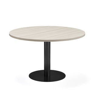 Fixed canteen table GATHER, Ø 900x720 mm, anthracite, ash