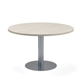 Stół do stołówki GATHER, Ø 900x720 mm, srebrny, popielaty