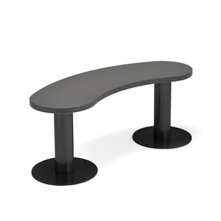 Fixed canteen bench GATHER, 1100x340x440 mm, anthracite, anthracite