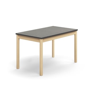 Tisch DECIBEL, 1200x700x720 mm, Linoleum dunkelgrau, Birke