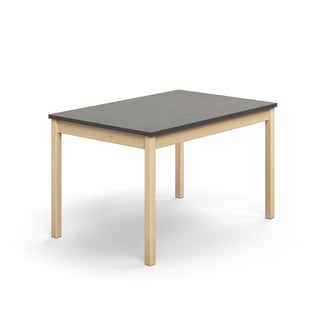 Table DECIBEL, 1200x800x720 mm, dark grey linoleum, birch