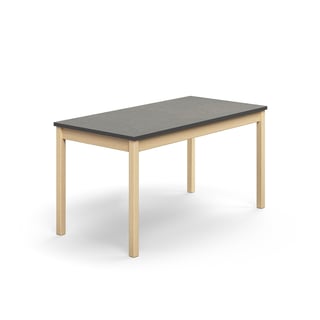 Table DECIBEL, 1400x700x720 mm, dark grey linoleum, birch