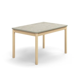 Stół DECIBEL X, 1200x800x720 mm, jasnoszare linoleum, brzoza