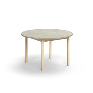 Pöytä DECIBEL, Ø1200x720 mm, harmaa linoleumi, koivu