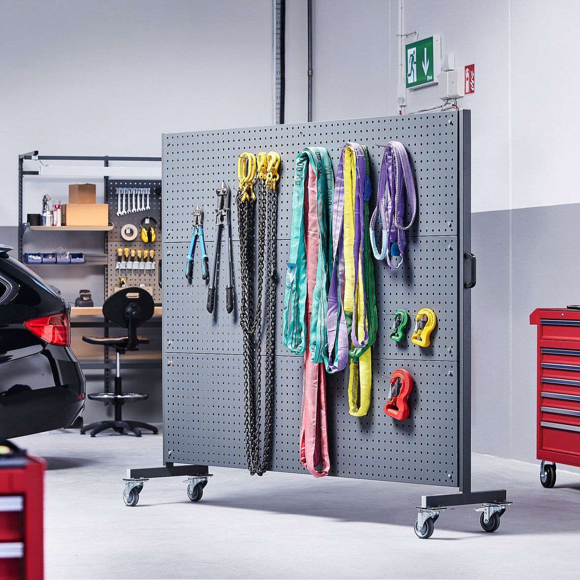 Mobile tool panel SELECT, 2060x1830 mm, grey | AJ Products