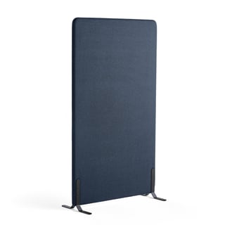 Floor screen ZONE, 1700x1000x46 mm, fabric Hush, black legs, navy blue