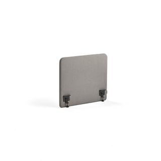 Bordskjerm ZONE, B800 H650 T36 mm, svarte beslag, stoff Rivet, sølvgrå