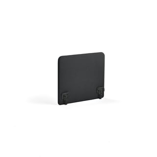 Bordskærm ZONE, sorte beslag, 800x650x36 mm, stof Rivet, antracit