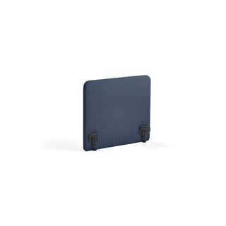 Bordskærm ZONE, inkl. sorte beslag, 800X650x36 mm, stof Hush, marineblå