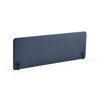 Tischteiler ZONE, inkl. schwarze Beschläge, 2000 x 650 x 36 mm, Stoff Hush, marineblau