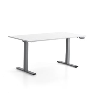 Augstumā regulējams galds FLEXUS PLUS, taisnstūra, 1600x800 mm, 2 motori, balts lamināts