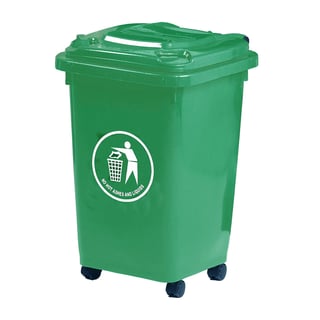 Small wheelie bin, 650x420x470 mm, 50 L, green