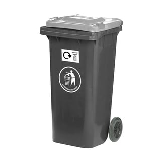 Recycling wheelie bin, general waste, 120 L, light grey