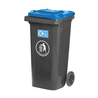 Recycling wheelie bin, paper, 120 L, blue
