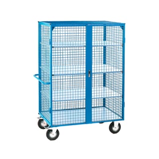 Heavy duty distribution trolley, with steel shelves, 500 kg load, 1790x1270x750 mm
