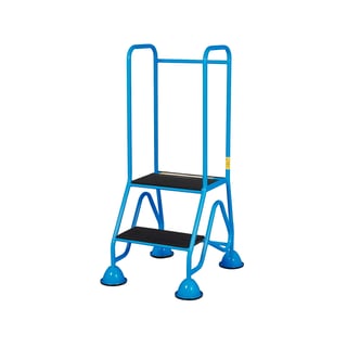 EN131 certified mobile steps, 2 non-slip treads, H 500 mm, blue