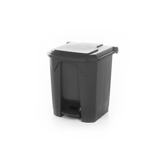 Pedal bin with coloured lid, 30 L, dark grey