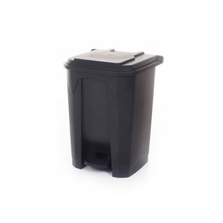 Pedal bin with coloured lid, 50 L, dark grey