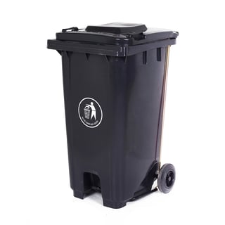Pedal-operated wheelie bin, 240 L, dark grey lid