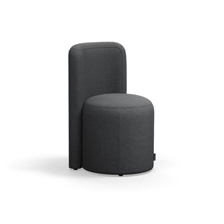Pouffe VARIETY, with backrest, fabric Blues CSII, anthracite