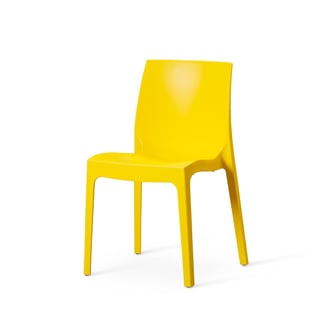 Heavy duty polypropylene café chair OLYMPIA, yellow