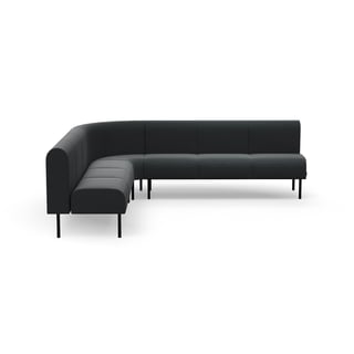 Sofa VARIETY, 90° hjørne, innover, stoff Pod CS, antrasitt