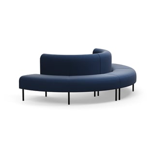 Sofa VARIETY, halvsirkel, utover, stoff Pod CS, marineblå