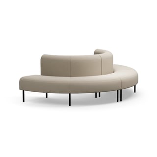 Sofa VARIETY, außen halbrund, Stoff Pod CS, sand