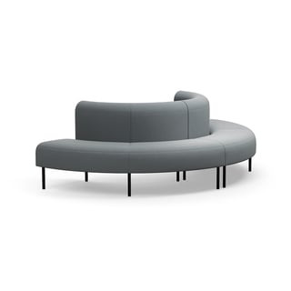 Sofa VARIETY, halvsirkel, utover, stoff Pod CS, sølvgrå