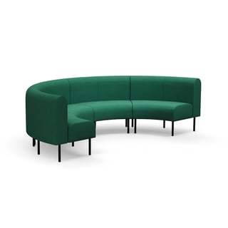 Sofa VARIETY, inward half circle, fabric Blues CSII, green turquoise