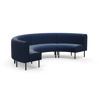 Sofa VARIETY, inward half circle, fabric Pod CS, navy blue