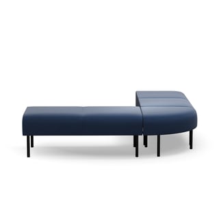 Corner bench VARIETY, outward curve, fabric Pod CS, navy blue