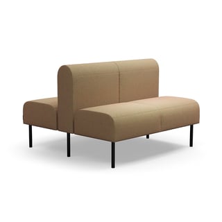 Modulsofa VARIETY, 2-personers sofa, dobbelt, stof Blues CSII, turkis/orange