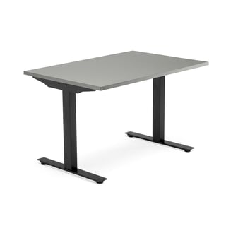 Skrivebord MODULUS, t-stativ, L1200 B800 mm, svart, lys grå