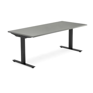 Kancelársky stôl MODULUS, T-rám, 1800x800 mm, čierna, svetlošedá
