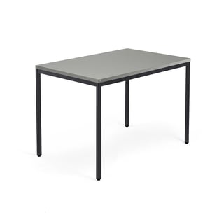 Skrivbord QBUS, 4-bensstativ, 1200x800 mm, svart, ljusgrå