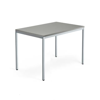 Skrivebord QBUS, 4-bensstativ, L1200 B800 mm, sølv, lys grå