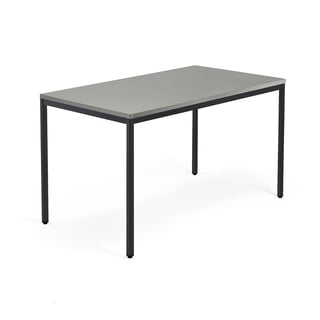 Skrivebord QBUS, 4-bensstativ, L1400 B800 mm, svart, lys grå