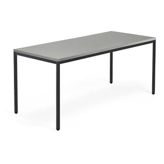 Skrivebord MODULUS, stel med 4 ben, 1800x800 mm, sort stel, lysegrå