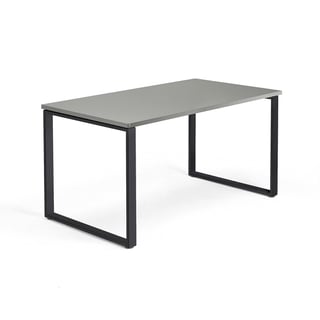 Skrivebord MODULUS, o-stativ, L1400 B800 mm, svart, lys grå