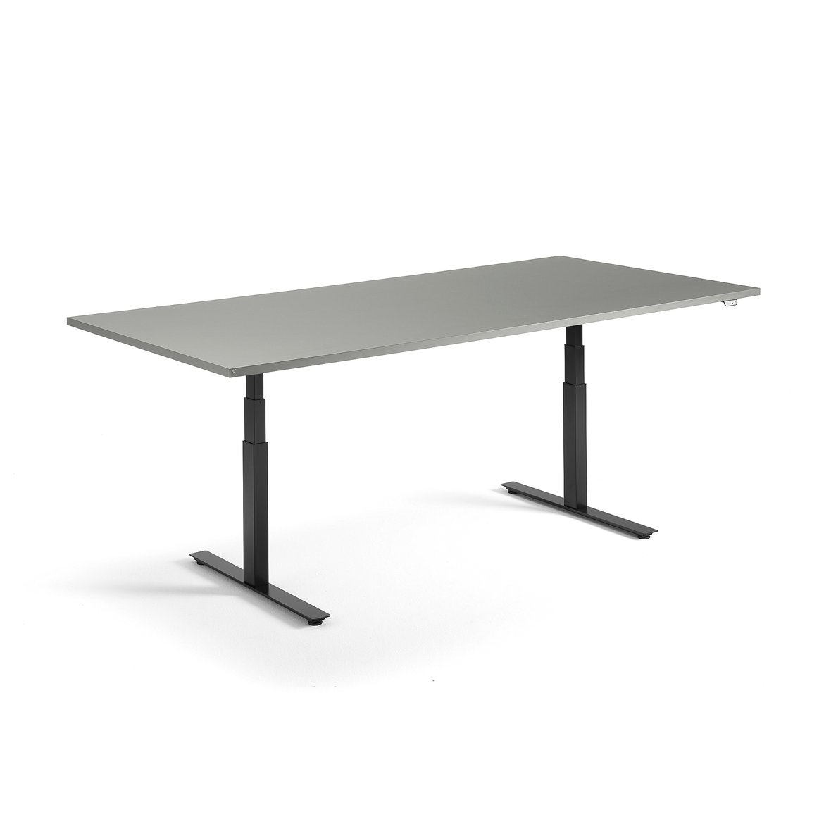 Standing conference table MODULUS, 2400x1200 mm, black frame, light