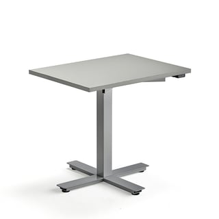 Schreibtisch MODULUS, 800 x 600 mm, Silber/hellgrau