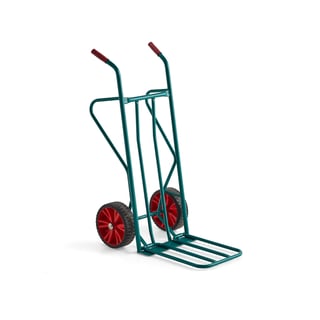 Budget warehouse cart DAVIS, 250 kg load, solid tyres, green