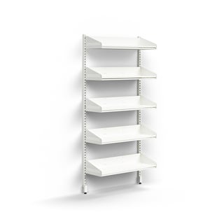 Cloakroom unit ENTRY, basic wall unit, 5 shoe shelves, 1800x900x300 mm, white