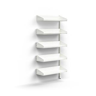 Cloakroom unit ENTRY, add-on wall unit, 5 shoe shelves, 1800x900x300 mm, white