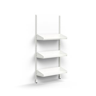 Cloakroom unit ENTRY, basic wall unit, 3 shoe shelves, 1800x900x300 mm, white