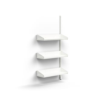 Cloakroom unit ENTRY, add-on wall unit, 3 shoe shelves, 1800x900x300 mm, white