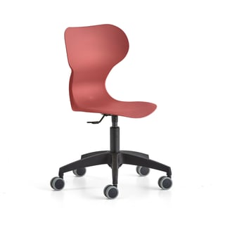 Chair BRIAN, height adjustable, with wheels, red