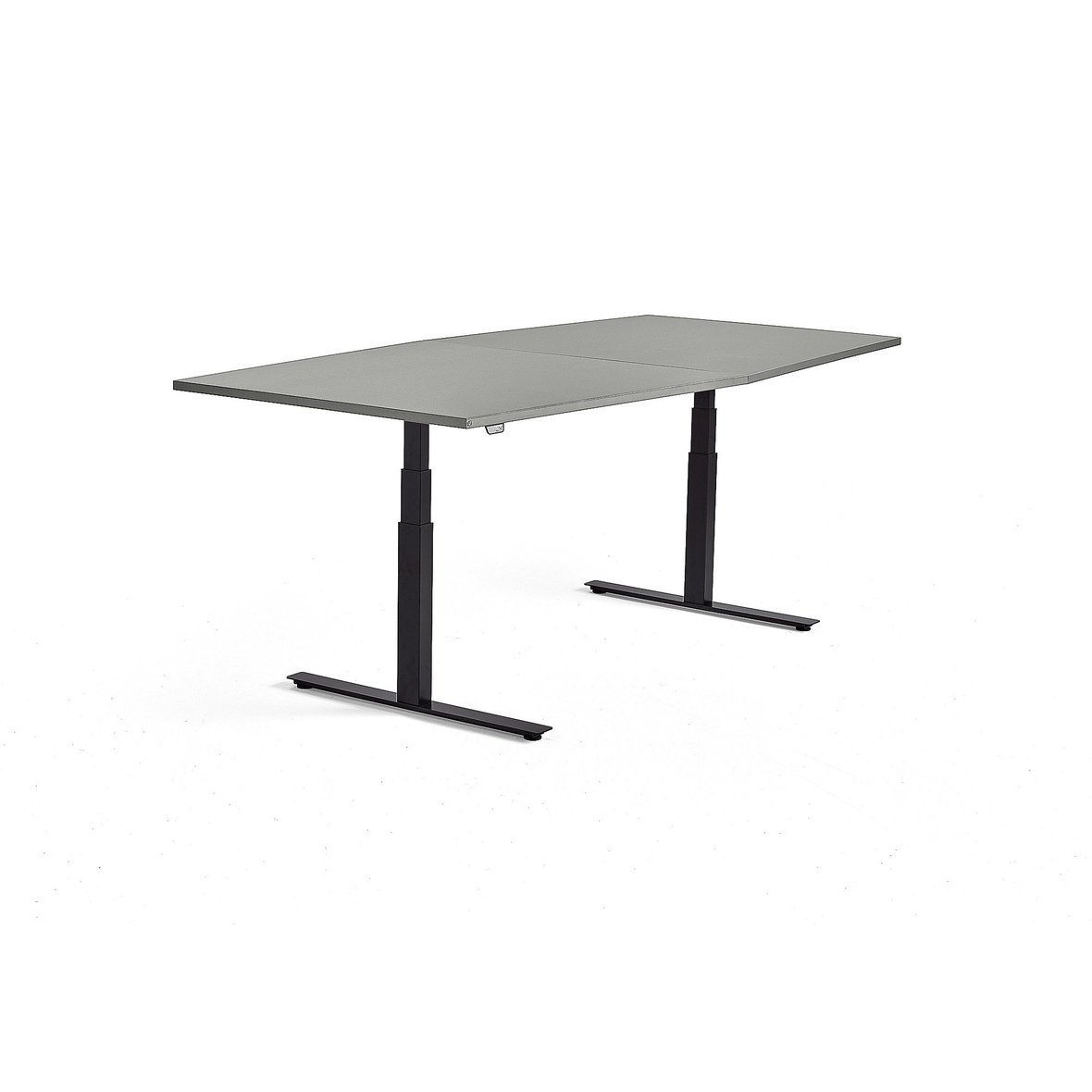 Standing conference table MODULUS, 2400x1200 mm, black frame, light ...