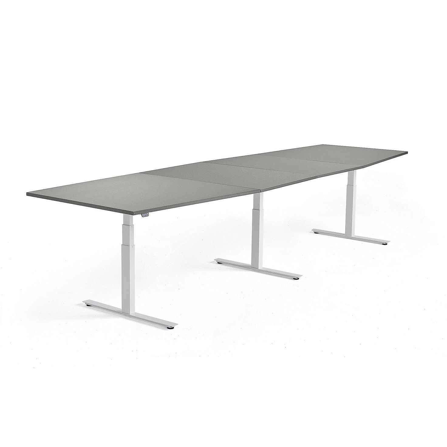 Standing conference table MODULUS, 4000x1200 mm, white frame, light ...